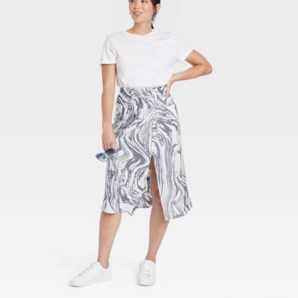 A New Day | skirts | Ruched Satin Slip Midi Skirt